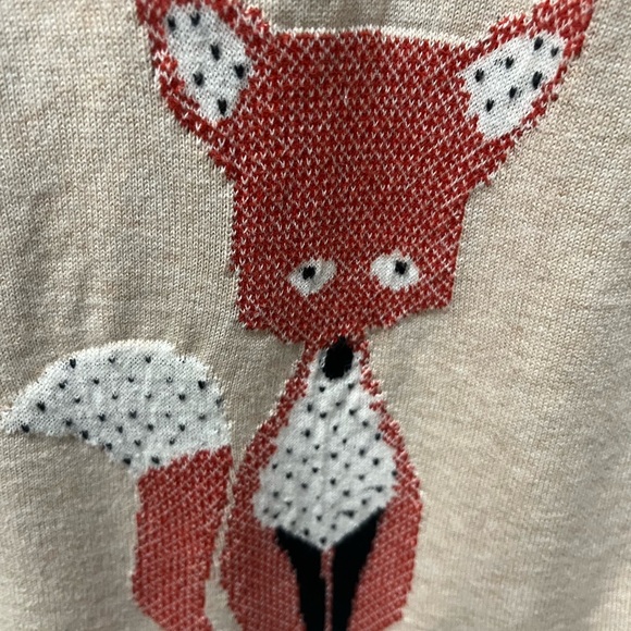 TALBOTS HEATHERED BEIGE EMBROIDERED SHY FOX LONG SLEEVE PULLOVER SWEATER - Picture 16 of 16